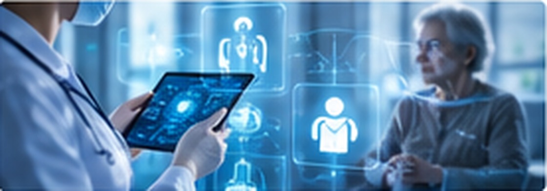 Conceptual illustration of assistive technology supporting independent living
